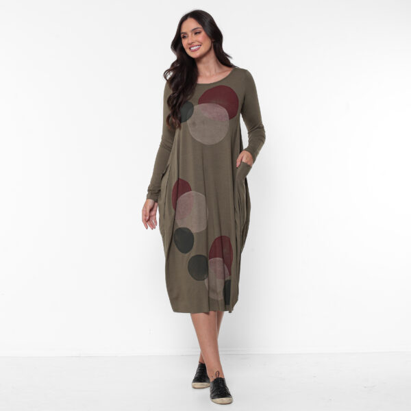 Vestido Manga Longa em Malha - Bolas Italy - Imagem 1