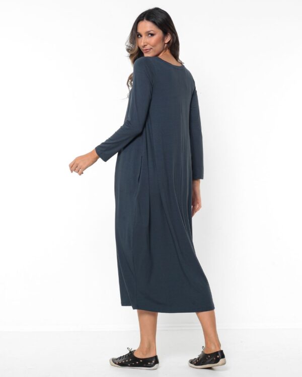 Vestido Liso Manga Longa em Malha - Street Chumbo - Imagem 3