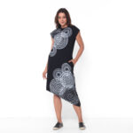 Vestido em Malha Estampado - Preto