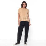 Blusa em Malha Estampada Com Mangas Curtas - Caramelo - Imagem 2