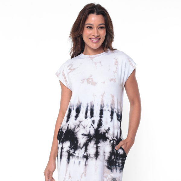 Vestido em Malha Estampado - Branco - Imagem 2
