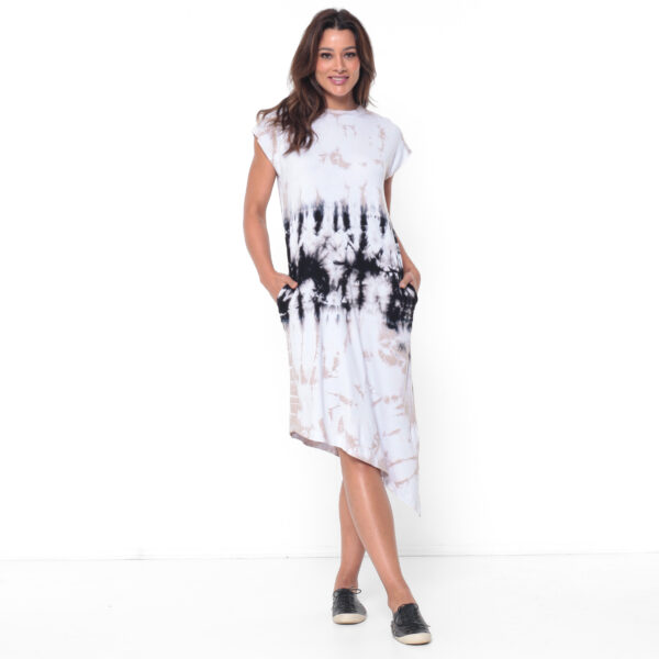 Vestido em Malha Estampado - Branco - Imagem 1