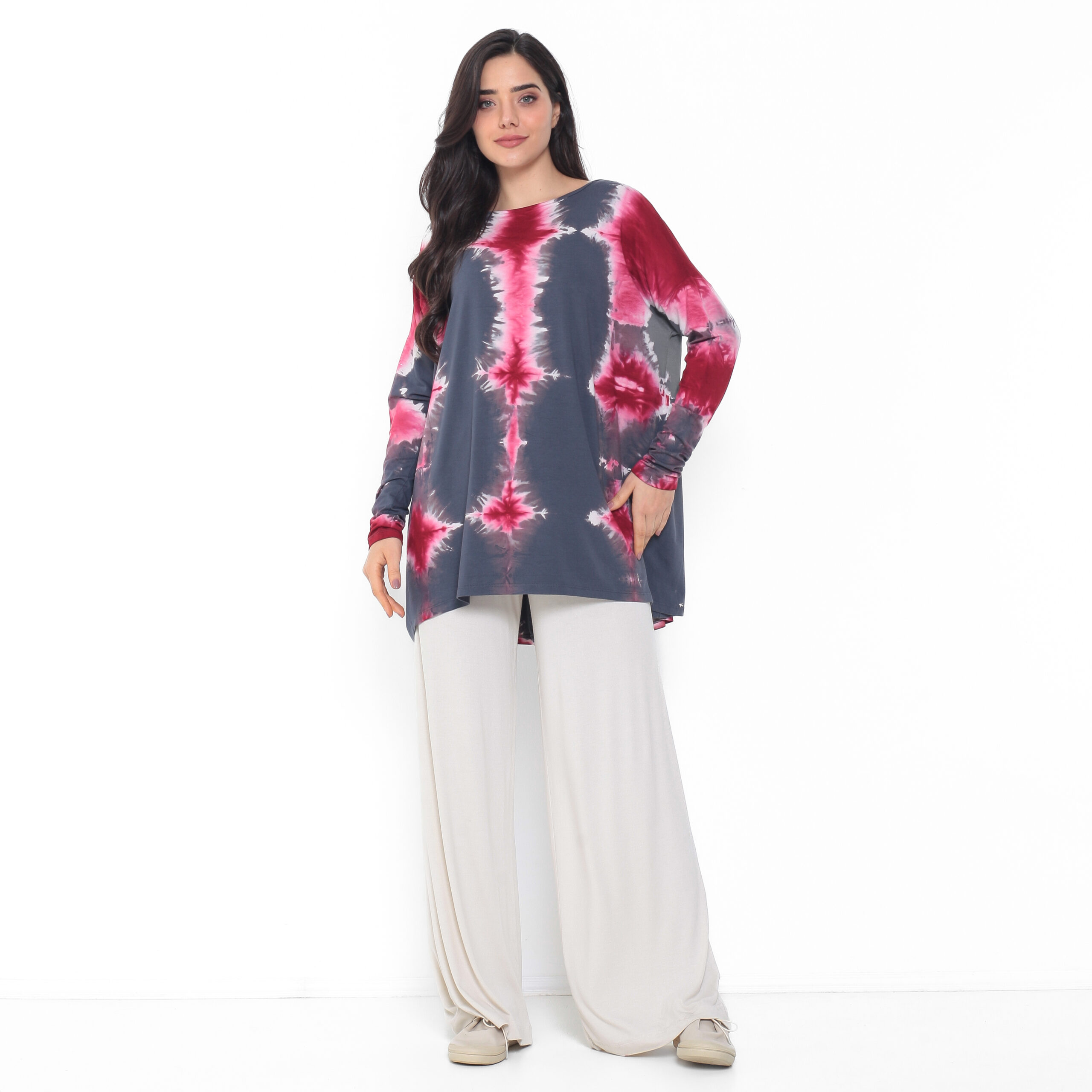IMG_7192 Blusa em Malha Estampada Tie Dye - Chumbo - Imagem 2
