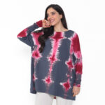 Blusa em Malha Estampada Tie Dye - Chumbo
