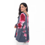 Blusa em Malha Estampada Tie Dye - Chumbo - Imagem 4