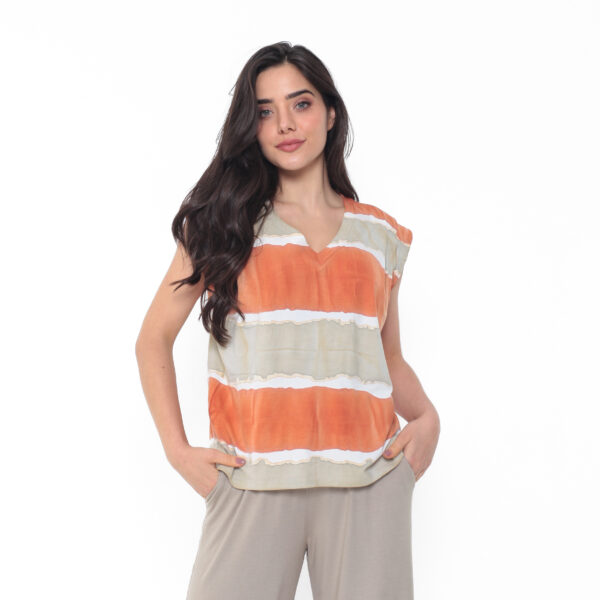 Blusa Feminina em Malha Decote V - Tie Dye - Imagem 1