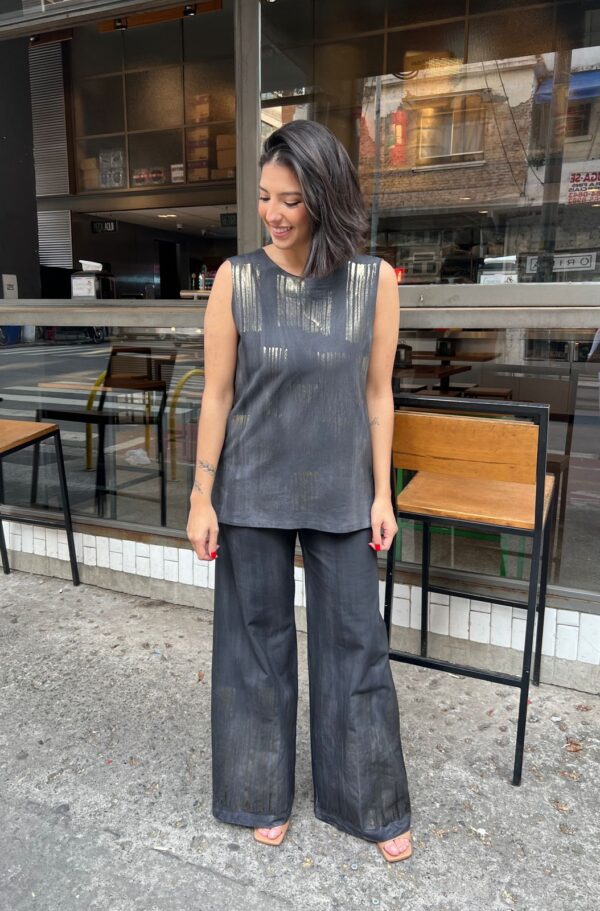 Conjunto em Malha Estampado - Chumbo - Imagem 1