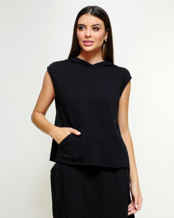 Colete Feminino com Capuz Moletinho - Off - Imagem 4