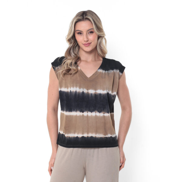 Blusa em Malha Estampada - Bicolor - Imagem 4