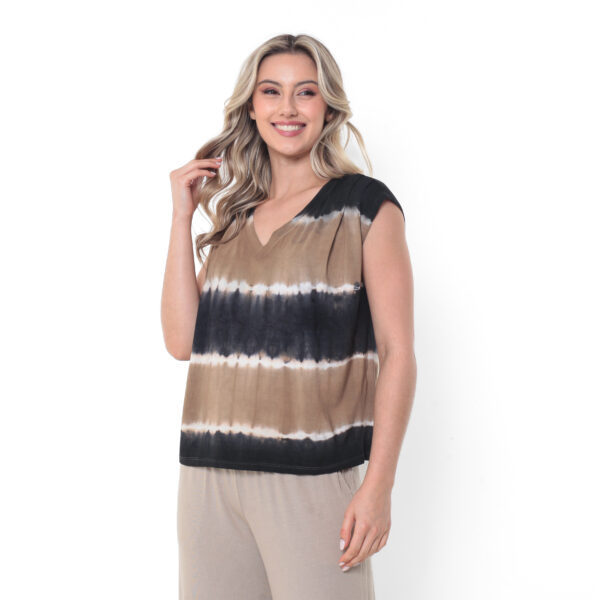 Blusa em Malha Estampada - Bicolor - Imagem 3