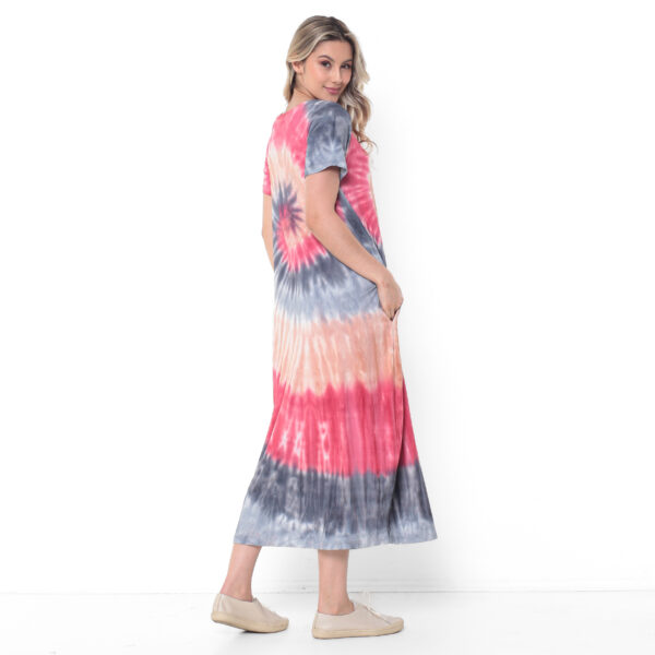 Vestido em Malha Tie Dye Manga Curta - Imagem 5