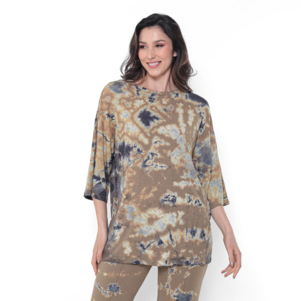 Conjunto Feminino em Malha Estampado - Bicolor - Imagem 2