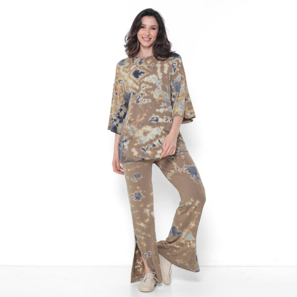Conjunto Feminino em Malha Estampado - Bicolor - Imagem 3