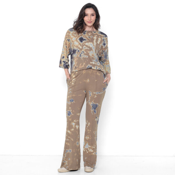 Conjunto Feminino em Malha Estampado - Bicolor - Imagem 1