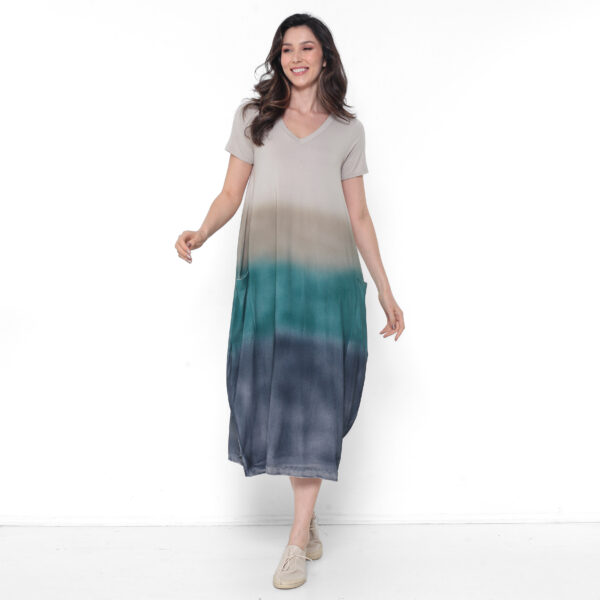 Vestido em Malha Estampado - Areia - Imagem 1
