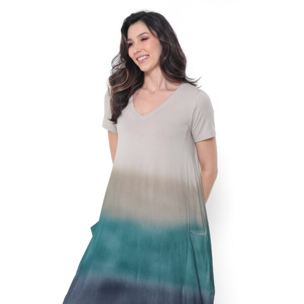 Vestido em Malha Estampado - Areia - Imagem 2
