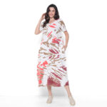 Vestido em Malha Estampado Manga Curta - Off - Imagem 3