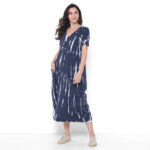 Vestido em Malha Manga Curta com Bolsos - Marinho - Imagem 4
