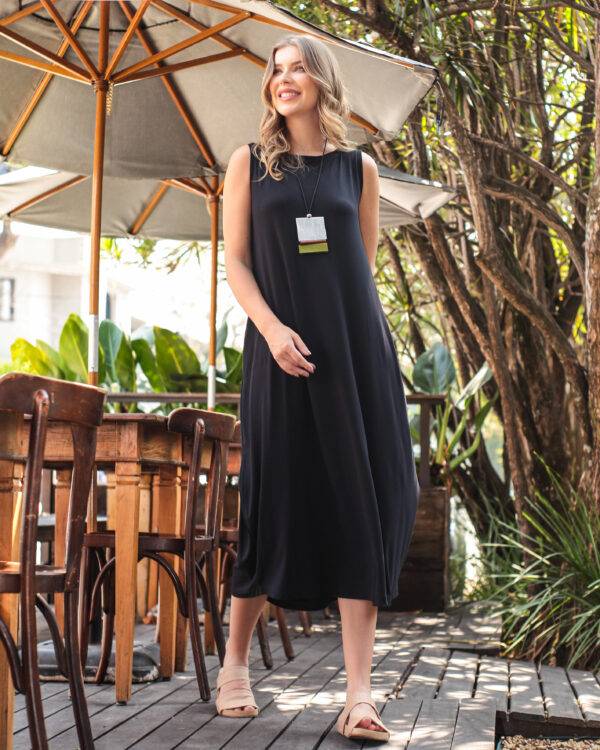 Vestido sem Manga Liso em Malha - Street - Imagem 5