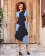 Vestido em Malha Estampado Tie Dye - Bicolor - Imagem 5