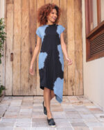 Vestido em Malha Estampado Tie Dye - Bicolor - Imagem 3