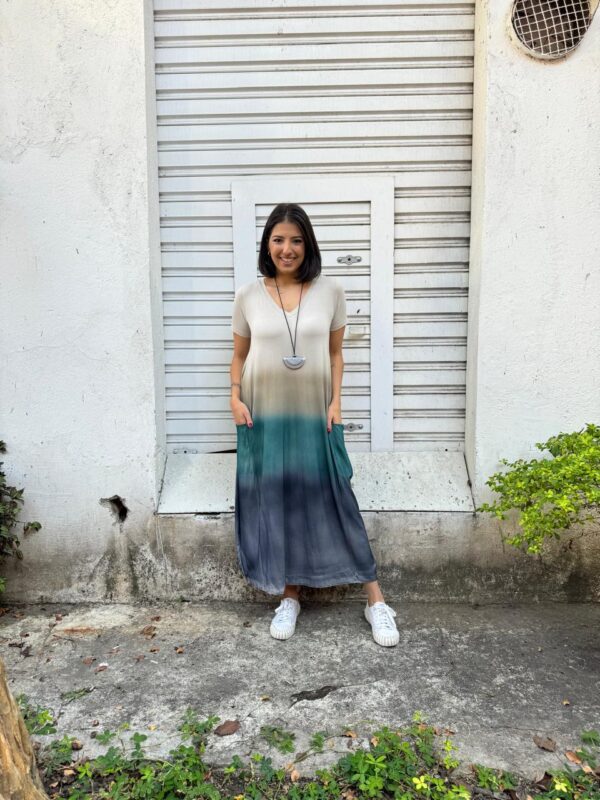 Vestido em Malha Estampado - Areia - Imagem 3
