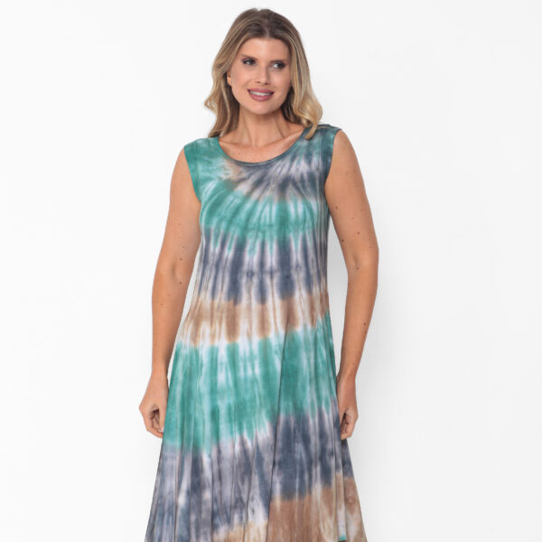 Vestido Feminino em Malha Tie Dye Sem Manga - Imagem 2