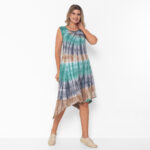 Vestido Feminino em Malha Tie Dye Sem Manga - Imagem 3