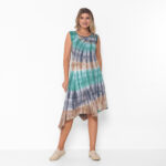 Vestido Feminino em Malha Tie Dye Sem Manga