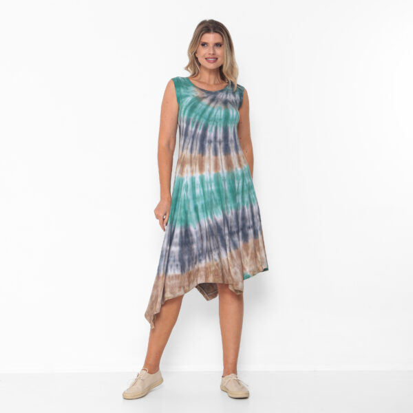 Vestido Feminino em Malha Tie Dye Sem Manga - Imagem 1