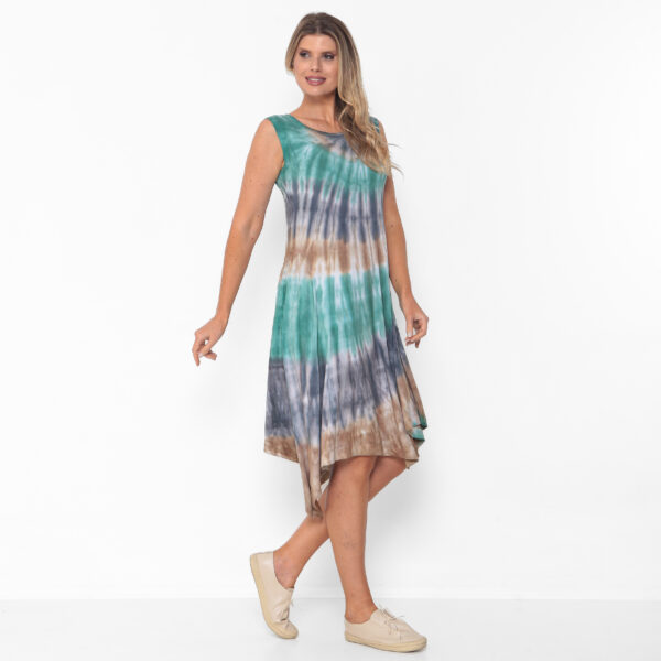 Vestido Feminino em Malha Tie Dye Sem Manga - Imagem 4