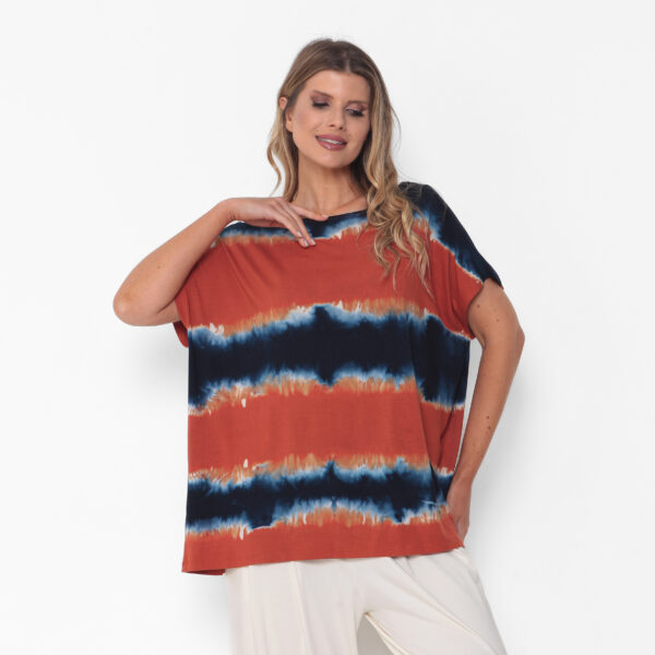 Blusa Feminina em Malha Tie Dye - Terra - Imagem 1