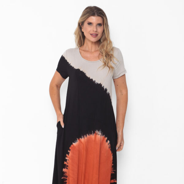 Vestido em Malha Estampado - Preto - Imagem 2