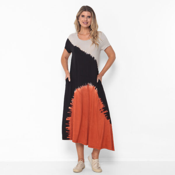 Vestido em Malha Estampado - Preto - Imagem 3