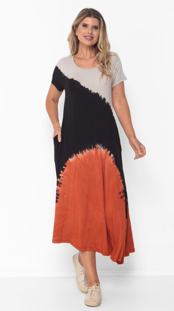 Vestido em Malha Estampado - Preto
