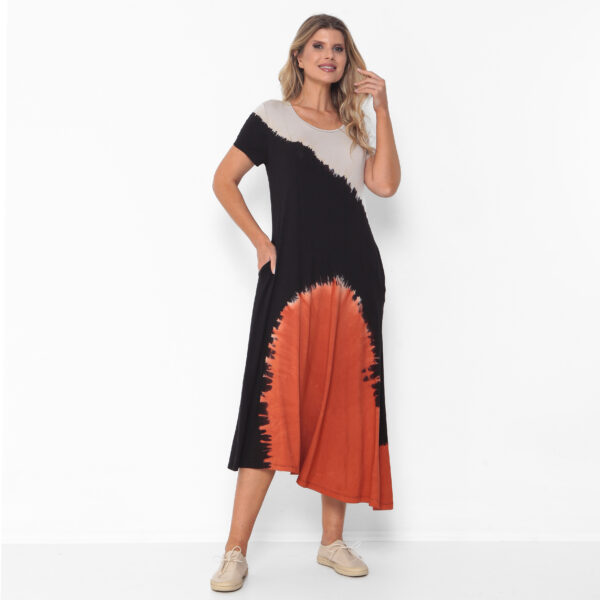 Vestido em Malha Estampado - Preto - Imagem 4