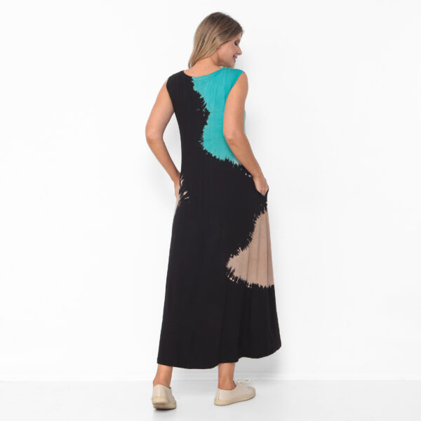 Vestido em Malha Estampado Com Bolsos - Preto - Imagem 5
