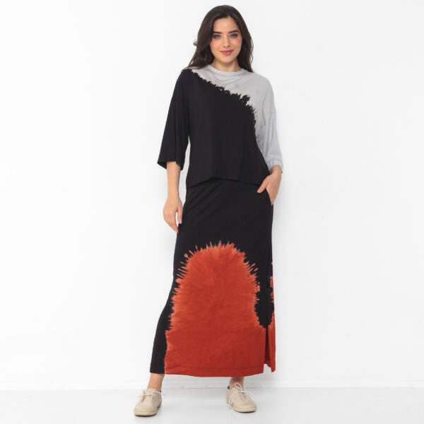 Conjunto Feminino em Malha Estampado - Preto - Imagem 1