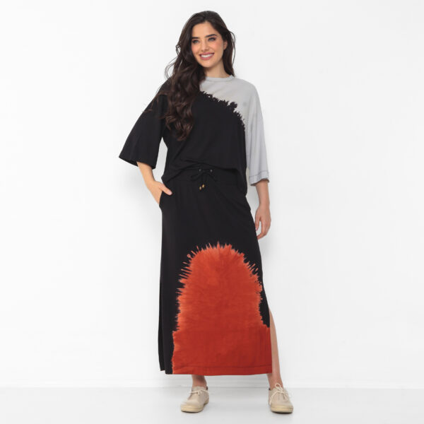 Conjunto Feminino em Malha Estampado - Preto - Imagem 2