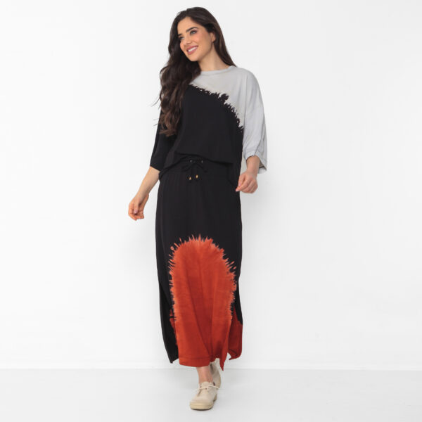 Conjunto Feminino em Malha Estampado - Preto - Imagem 3