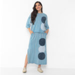 Conjunto Feminino em Malha Estampado - Azul Bolas - Imagem 4