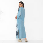Conjunto Feminino em Malha Estampado - Azul Bolas - Imagem 5
