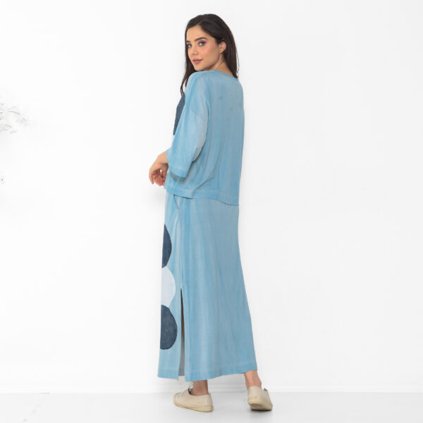 Conjunto Feminino em Malha Estampado - Azul Bolas - Imagem 5