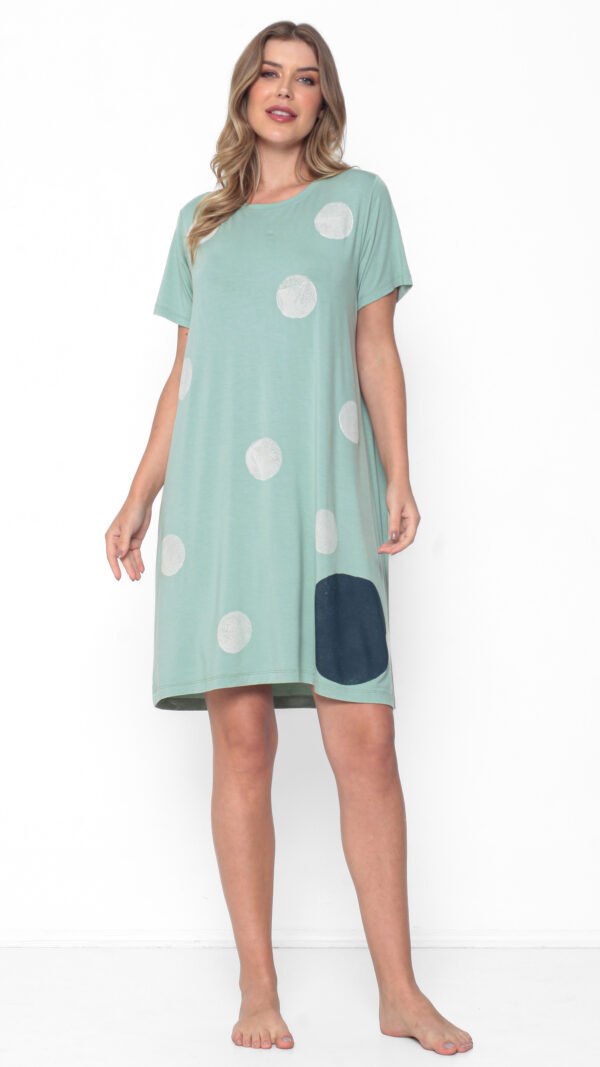 Sleep Wear em Malha Estampado - Turquesa