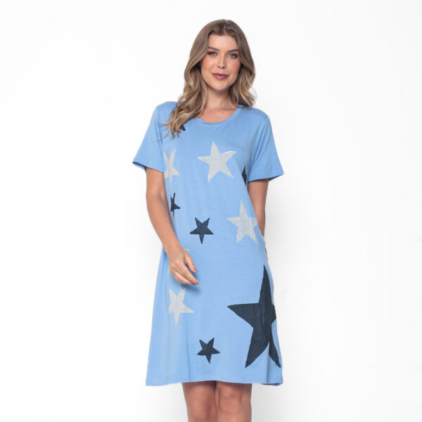 Sleep Wear em Malha Estampado - Azul Bebe - Imagem 3