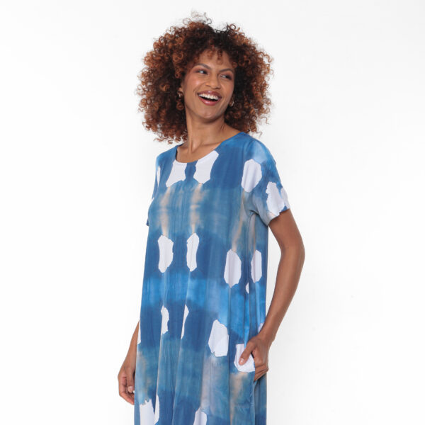 Vestido Em Malha Estampado Com Bolsos - Xadrez - Imagem 4
