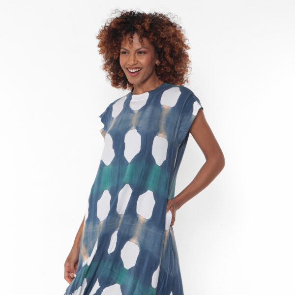 Vestido Em Malha Estampado Com Bolsos - Xadrez - Imagem 3