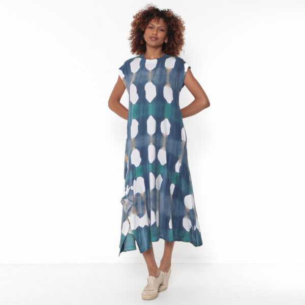 Vestido Em Malha Estampado Com Bolsos - Xadrez - Imagem 1