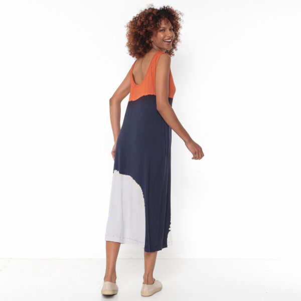 Vestido Em Malha Estampado Com Bolsos - Marinho - Imagem 3
