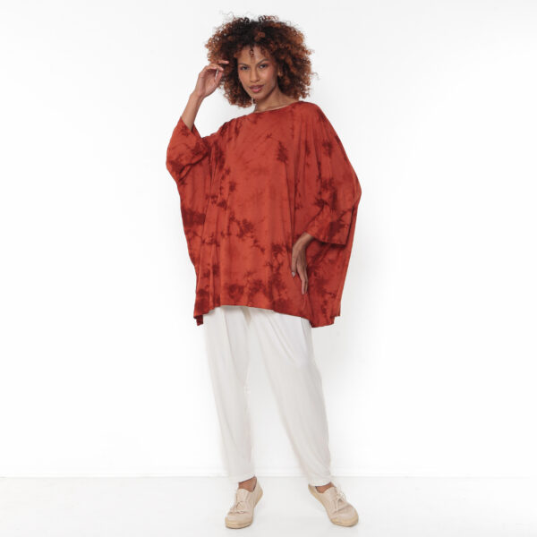 Blusa Feminina Em Malha Estampada - Laranja - Imagem 4